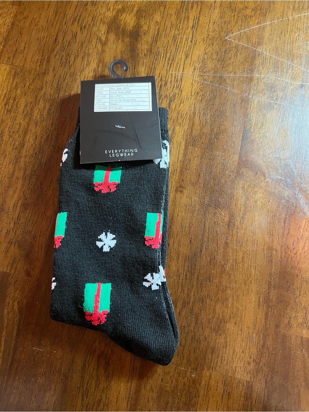 Women's Black Santa Holiday Socks - Picture 2 of 6